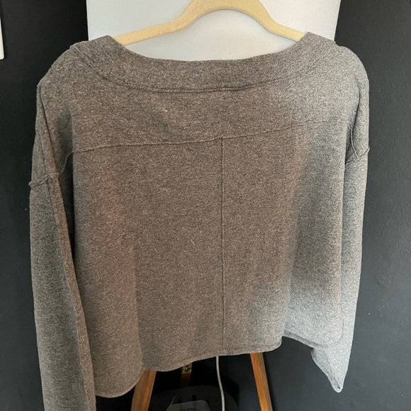 NWT FREE PEOPLE Jamie Pullover Sweater In Dark Heather Gray MSRP $148 Size S - Picture 11 of 11